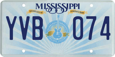 MS license plate YVB074