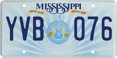 MS license plate YVB076