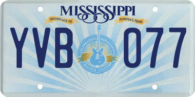 MS license plate YVB077
