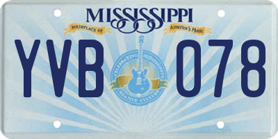 MS license plate YVB078