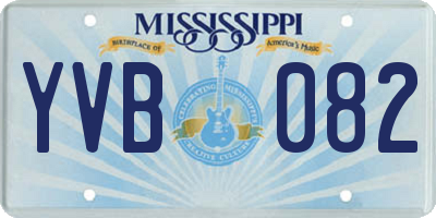 MS license plate YVB082