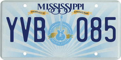 MS license plate YVB085
