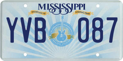 MS license plate YVB087
