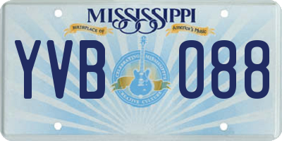 MS license plate YVB088