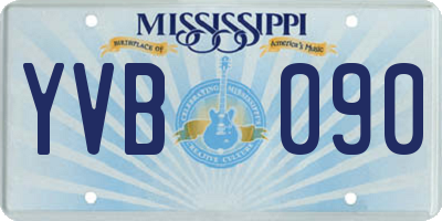 MS license plate YVB090