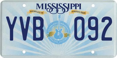 MS license plate YVB092