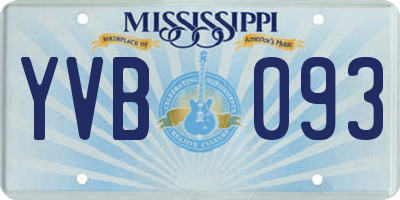 MS license plate YVB093
