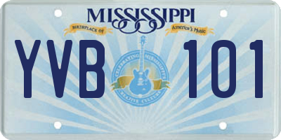 MS license plate YVB101