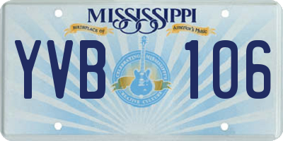 MS license plate YVB106