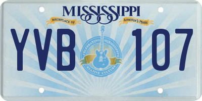 MS license plate YVB107