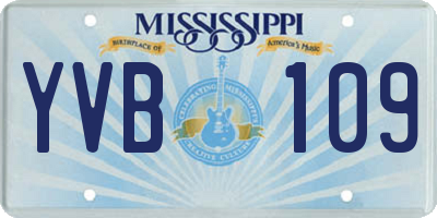 MS license plate YVB109