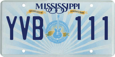 MS license plate YVB111