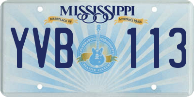 MS license plate YVB113