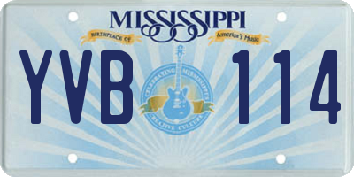 MS license plate YVB114