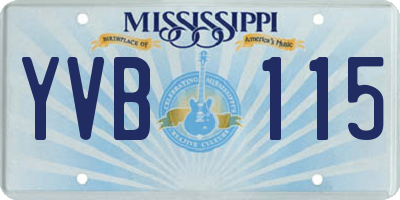 MS license plate YVB115