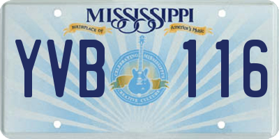 MS license plate YVB116