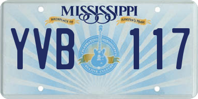 MS license plate YVB117