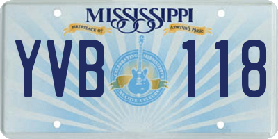 MS license plate YVB118