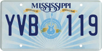 MS license plate YVB119