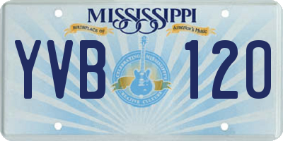 MS license plate YVB120