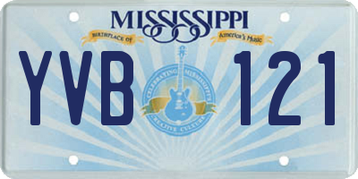 MS license plate YVB121