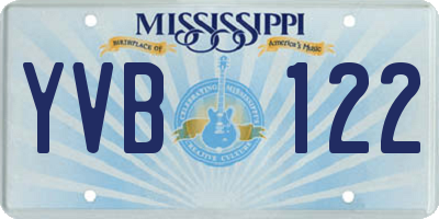 MS license plate YVB122