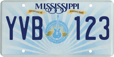 MS license plate YVB123