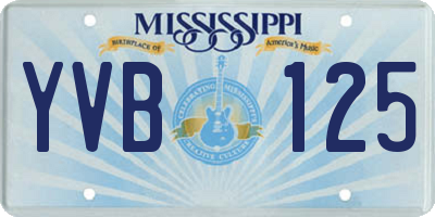 MS license plate YVB125