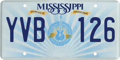 MS license plate YVB126
