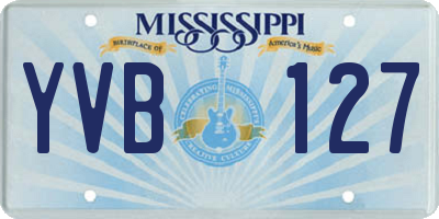 MS license plate YVB127
