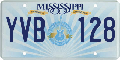 MS license plate YVB128