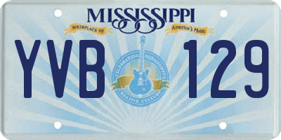 MS license plate YVB129