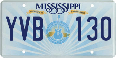 MS license plate YVB130