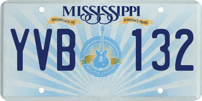 MS license plate YVB132