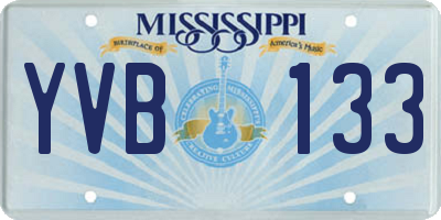 MS license plate YVB133