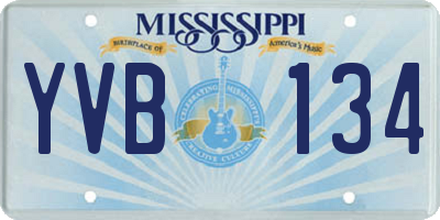 MS license plate YVB134