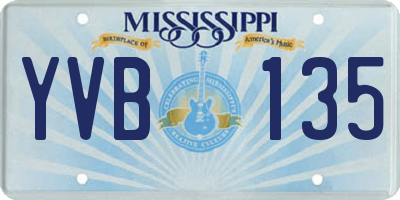 MS license plate YVB135