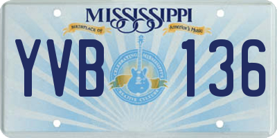 MS license plate YVB136