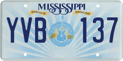 MS license plate YVB137
