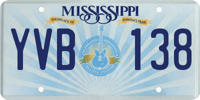 MS license plate YVB138