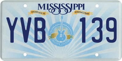 MS license plate YVB139