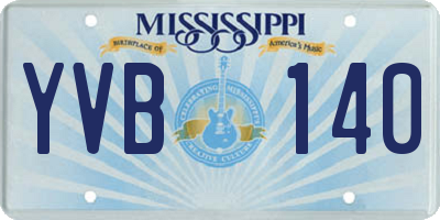 MS license plate YVB140