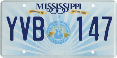 MS license plate YVB147