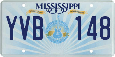 MS license plate YVB148