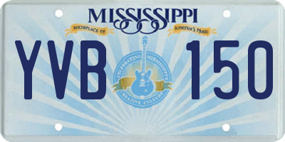 MS license plate YVB150