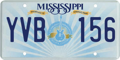 MS license plate YVB156
