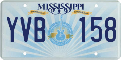 MS license plate YVB158