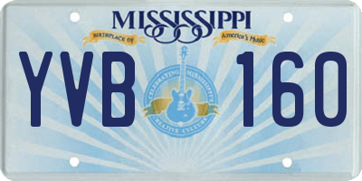 MS license plate YVB160