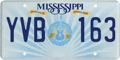 MS license plate YVB163