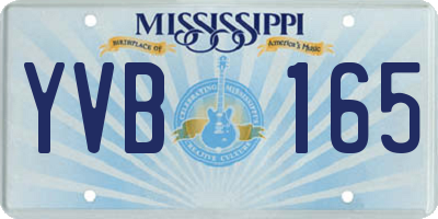 MS license plate YVB165
